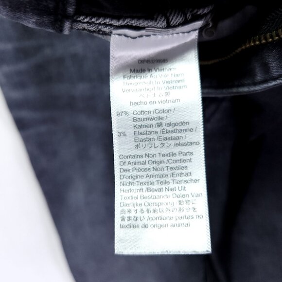 Madewell 10" High Rise Skinny Crop Jeans Size 30 Dark Wash with Whiskering - Picture 8 of 14